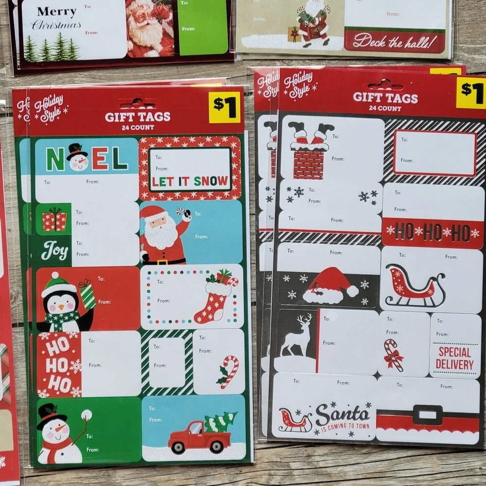 Lot Of 16 Packs Holiday Style Christmas Gift Tags 456 Total Stickers NEW